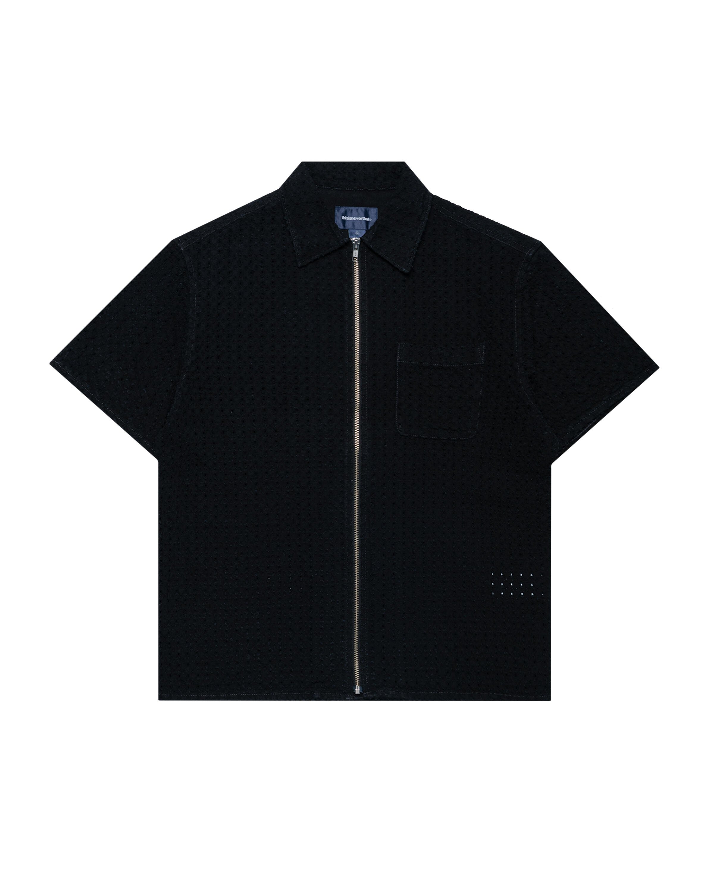 thisisneverthat Damaged Denim Zip S/S Shirt | TN250DSHTS01